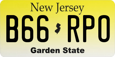 NJ license plate B66RPO