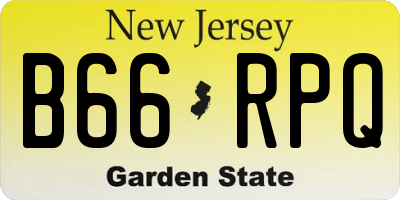 NJ license plate B66RPQ