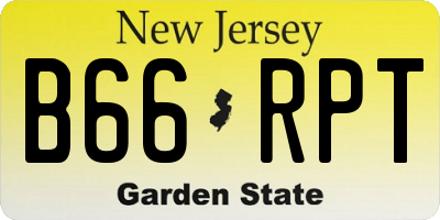 NJ license plate B66RPT