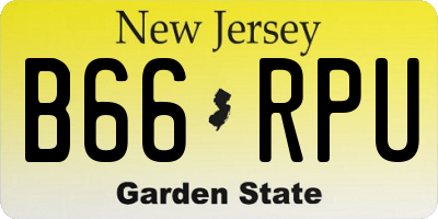 NJ license plate B66RPU