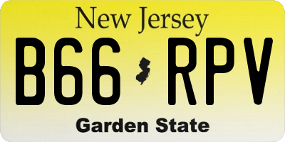 NJ license plate B66RPV