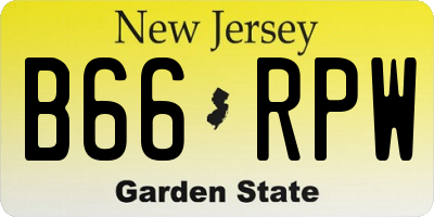 NJ license plate B66RPW