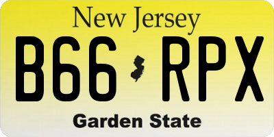 NJ license plate B66RPX