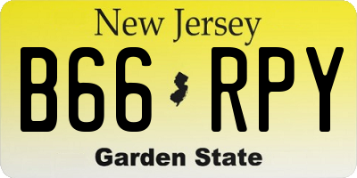 NJ license plate B66RPY