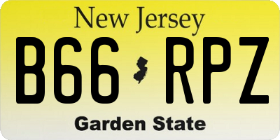 NJ license plate B66RPZ