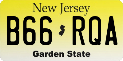 NJ license plate B66RQA