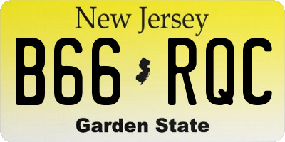 NJ license plate B66RQC