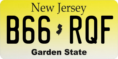 NJ license plate B66RQF