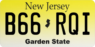 NJ license plate B66RQI