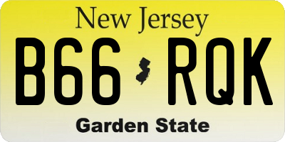 NJ license plate B66RQK