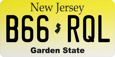 NJ license plate B66RQL