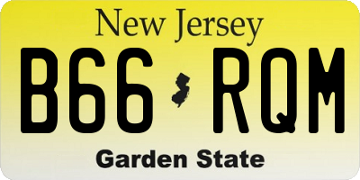 NJ license plate B66RQM