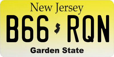 NJ license plate B66RQN