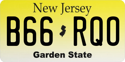 NJ license plate B66RQO