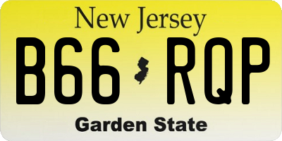 NJ license plate B66RQP