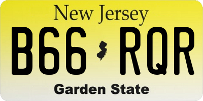 NJ license plate B66RQR