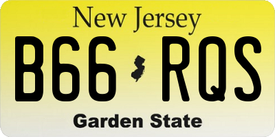 NJ license plate B66RQS