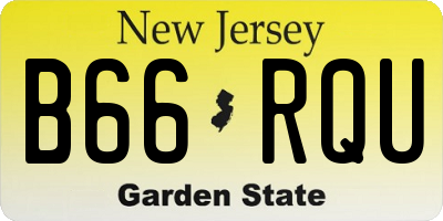 NJ license plate B66RQU