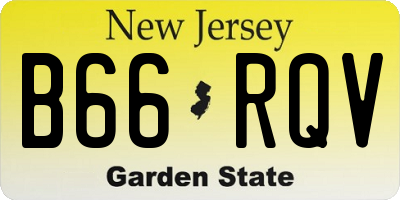 NJ license plate B66RQV