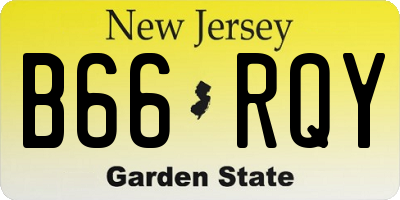 NJ license plate B66RQY