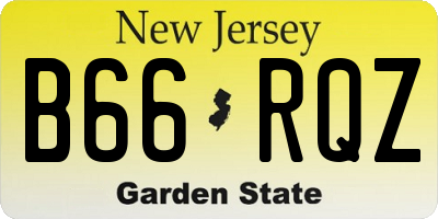 NJ license plate B66RQZ