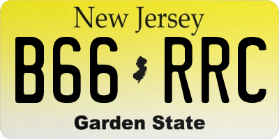 NJ license plate B66RRC