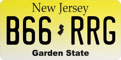 NJ license plate B66RRG