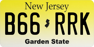 NJ license plate B66RRK