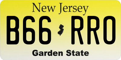 NJ license plate B66RRO