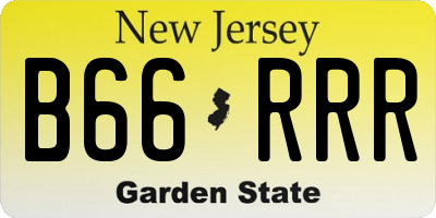 NJ license plate B66RRR