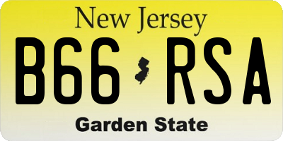 NJ license plate B66RSA