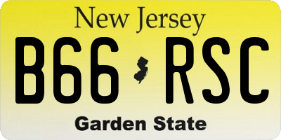 NJ license plate B66RSC