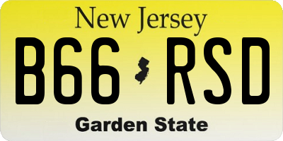 NJ license plate B66RSD