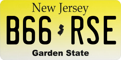 NJ license plate B66RSE