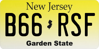 NJ license plate B66RSF
