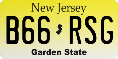 NJ license plate B66RSG