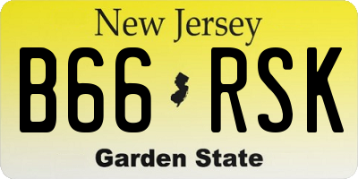 NJ license plate B66RSK