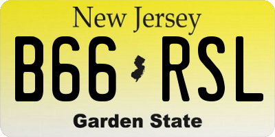 NJ license plate B66RSL