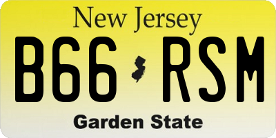 NJ license plate B66RSM