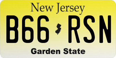 NJ license plate B66RSN