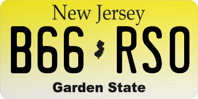 NJ license plate B66RSO