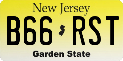 NJ license plate B66RST