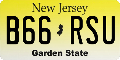 NJ license plate B66RSU