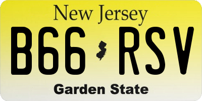 NJ license plate B66RSV