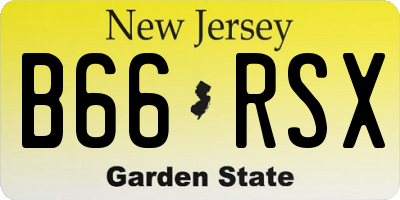 NJ license plate B66RSX