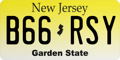 NJ license plate B66RSY
