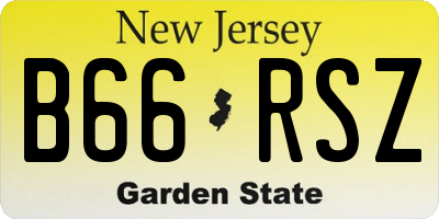 NJ license plate B66RSZ