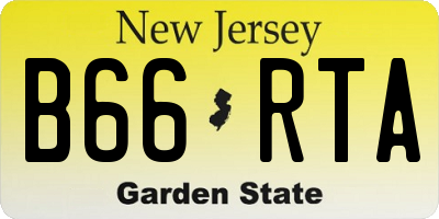 NJ license plate B66RTA
