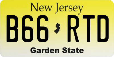 NJ license plate B66RTD
