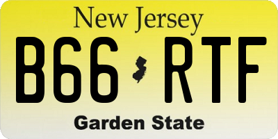 NJ license plate B66RTF